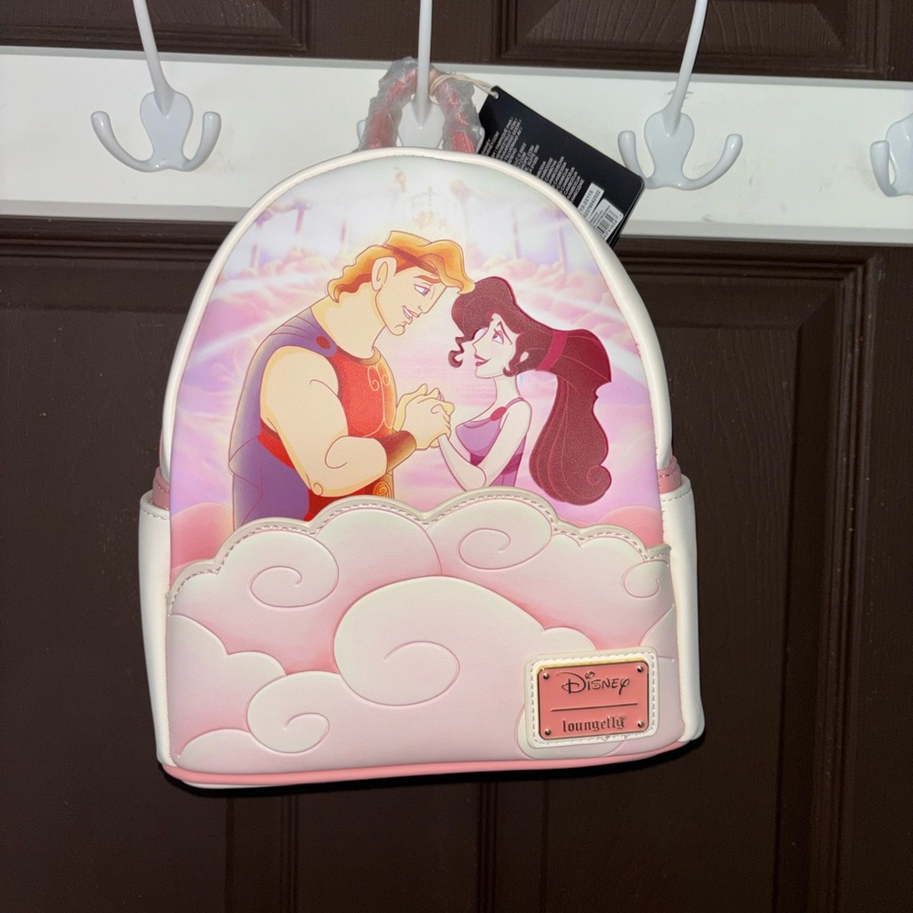 Pink and White Mini Backpack with Character Print
